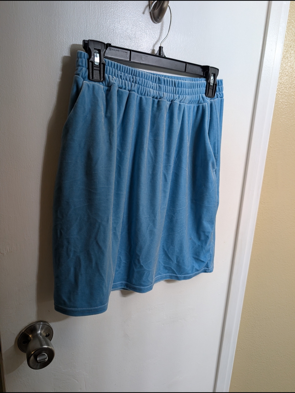 Light Blue Elastic Waistband Shorts